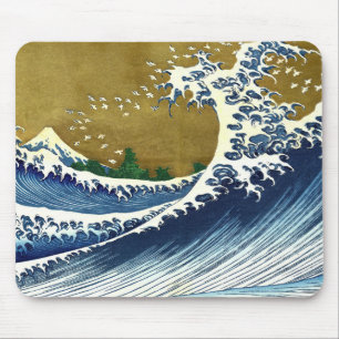 Katsushika Hokusai - Färgad Big Wave Musmatta