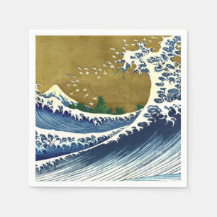 Katsushika Hokusai - Färgad Big Wave Pappersservett