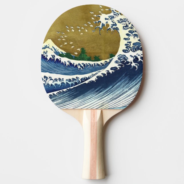 Katsushika Hokusai - Färgad Big Wave Pingisracket (Framsidan)