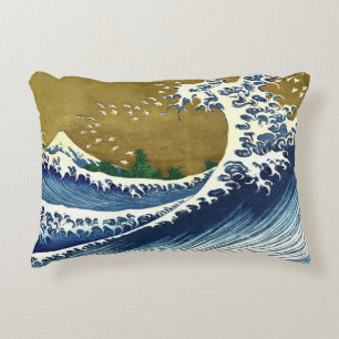 Katsushika Hokusai - Färgad Big Wave Prydnadskudde
