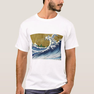 Katsushika Hokusai - Färgad Big Wave T Shirt