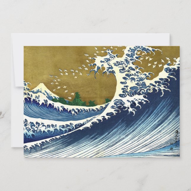 Katsushika Hokusai - Färgad Big Wave Tack Kort (Framsida)