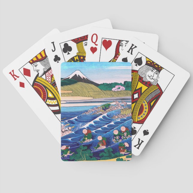 Katsushika Hokusai - Fuji från Kanaya på Tokaido Casinokort (Baksidan)