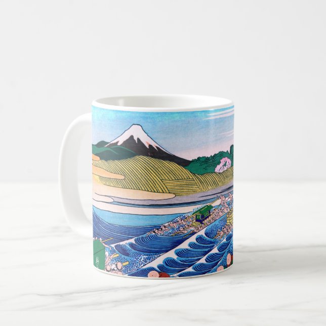 Katsushika Hokusai - Fuji från Kanaya på Tokaido Kaffemugg (Framsida vänster)