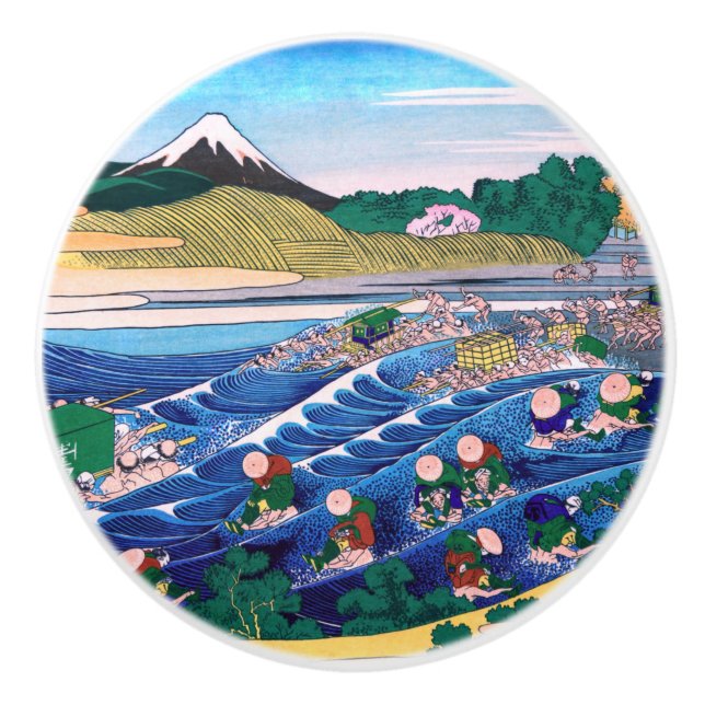 Katsushika Hokusai - Fuji från Kanaya på Tokaido Knopp (Framsidan)