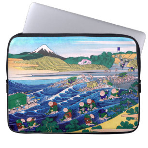 Katsushika Hokusai - Fuji från Kanaya på Tokaido Laptop Fodral