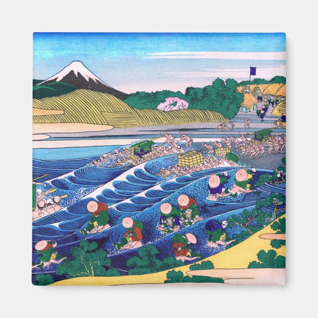 Katsushika Hokusai - Fuji från Kanaya på Tokaido Magnet (Framsidan)