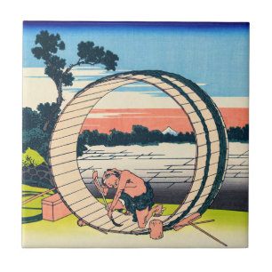 Katsushika Hokusai - Fujimigahara, Owari-provinsen Kakelplatta
