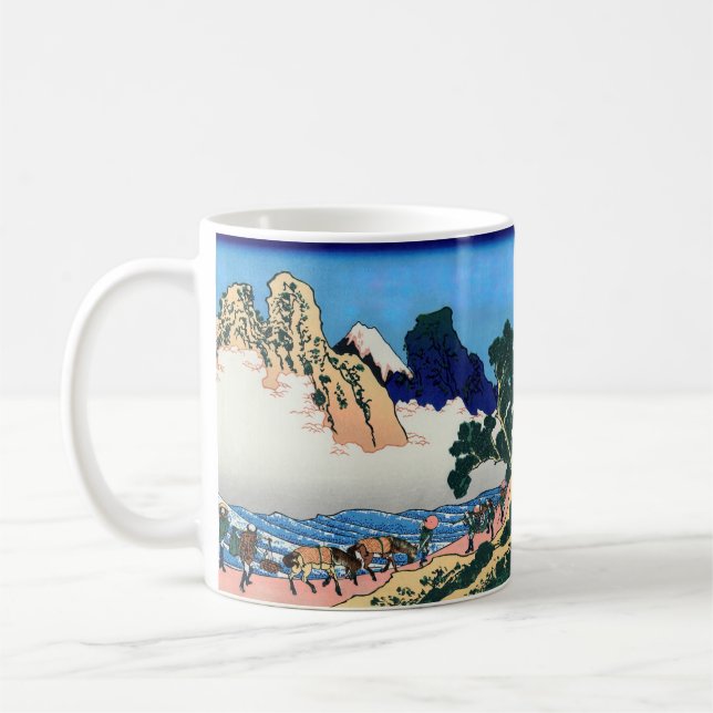 Katsushika Hokusai - Fujis rygg, floden Minobu Kaffemugg (Vänster)