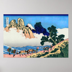 Katsushika Hokusai - Fujis rygg, floden Minobu Poster
