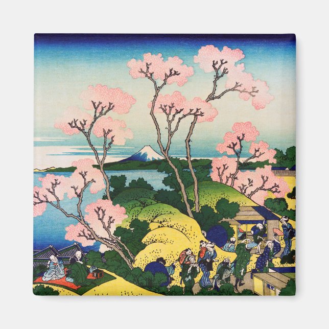 Katsushika Hokusai - Gotenyama, Tokaido, Shinagawa Magnet (Framsidan)