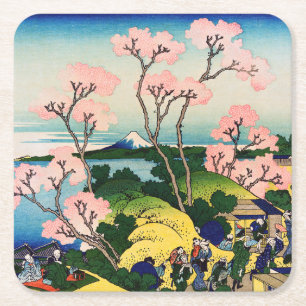 Katsushika Hokusai - Gotenyama, Tokaido, Shinagawa Underlägg Papper Kvadrat
