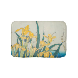 Katsushika Hokusai - Grashopper och Iris Badrumsmatta