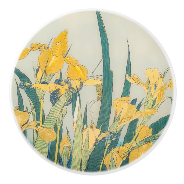 Katsushika Hokusai - Grashopper och Iris Knopp (Framsidan)