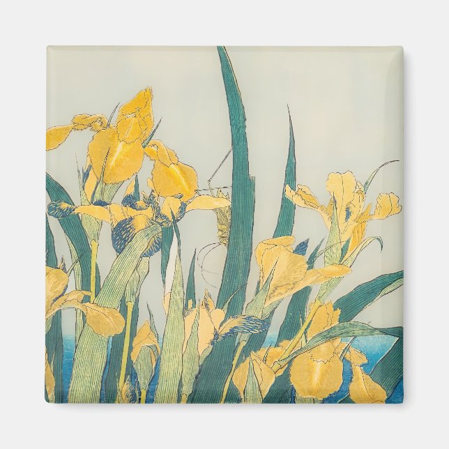 Katsushika Hokusai - Grashopper och Iris Magnet (Framsidan)