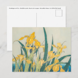 Katsushika Hokusai - Grashopper och Iris Vykort