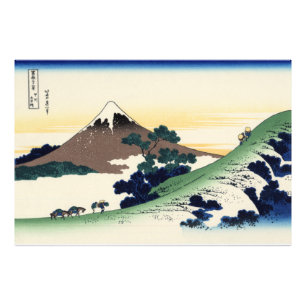 Katsushika Hokusai. Inume Pass in Kai Provinc Fototryck