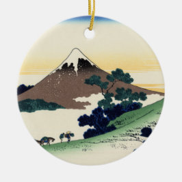 Katsushika Hokusai. Inume Pass in Kai Provinc Julgransprydnad Keramik