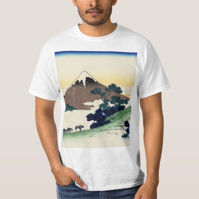 Katsushika Hokusai. Inume Pass in Kai Provinc T Shirt (Framsida)