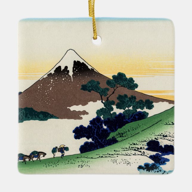 Katsushika Hokusai - Inume pass, Kai-provinsen Julgransprydnad Keramik (Framsida)