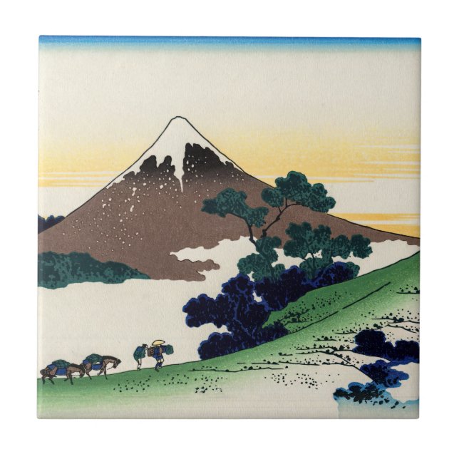 Katsushika Hokusai - Inume pass, Kai-provinsen Kakelplatta (Framsidan)