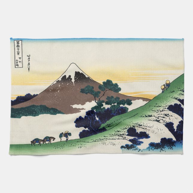 Katsushika Hokusai - Inume pass, Kai-provinsen Kökshandduk (Horisontell)