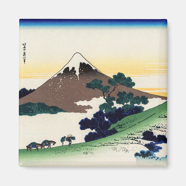 Katsushika Hokusai - Inume pass, Kai-provinsen Magnet (Framsidan)