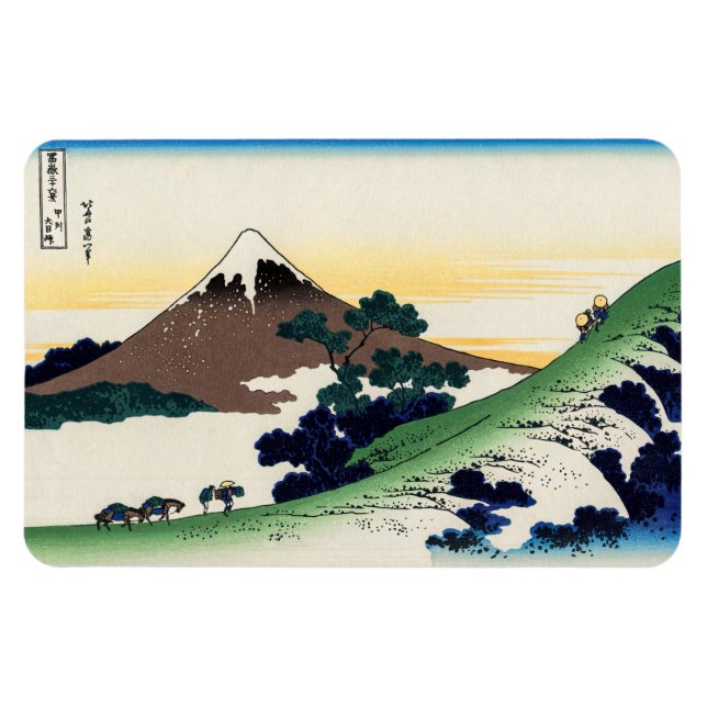 Katsushika Hokusai - Inume pass, Kai-provinsen Magnet (Horisontell)