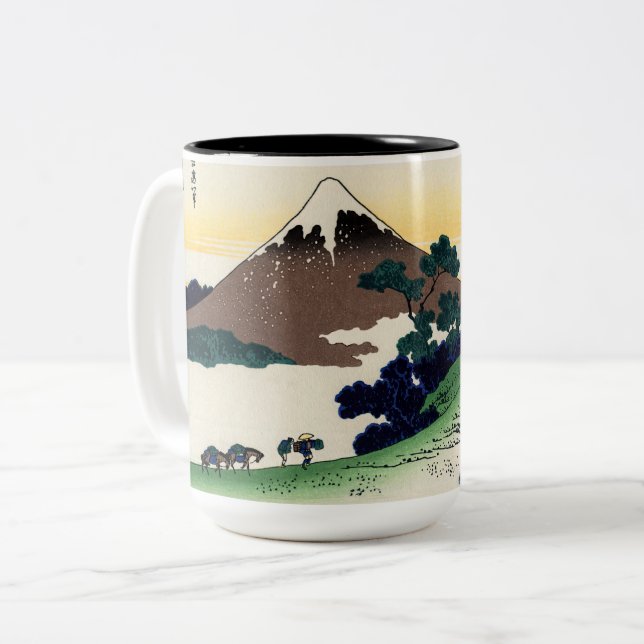 Katsushika Hokusai - Inume pass, Kai-provinsen Två-Tonad Mugg (Framsida vänster)