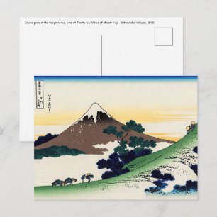 Katsushika Hokusai - Inume pass, Kai-provinsen Vykort
