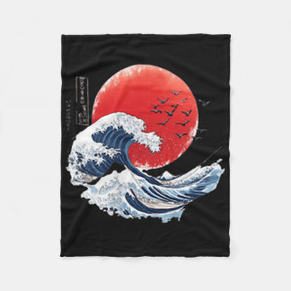 Katsushika Hokusai Japanese Great Wave Men Women K Fleecefilt