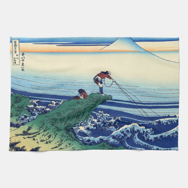 Katsushika Hokusai - Kajikazawa i Kai-provinsen Kökshandduk (Horisontell)