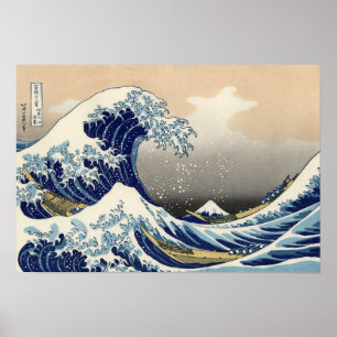 KATSUSHIKA HOKUSAI KANAGAWA:S UNDERBARA VÅG POSTER