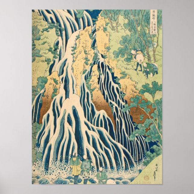 Katsushika Hokusai - Kirifuri Waterfall Poster (Framsidan)