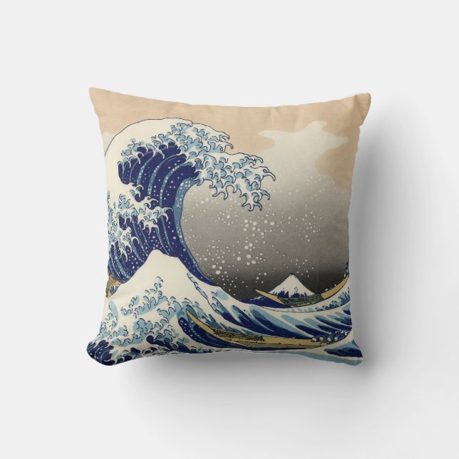 Katsushika Hokusai konststil Kudde (Framsida)