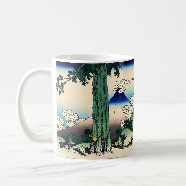 Katsushika Hokusai - Mishima Pass i provinsen Kai Kaffemugg (Vänster)