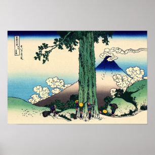 Katsushika Hokusai - Mishimapasset i Kai-provinsen Poster