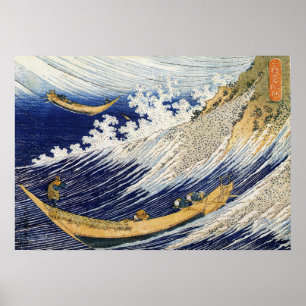 Katsushika Hokusai Ocean Vågar Poster