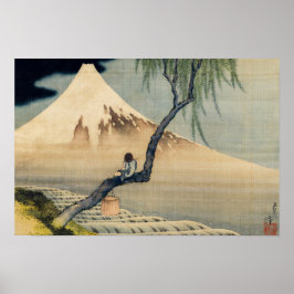 Katsushika Hokusai - Pojke som betraktar Mount Fuj Poster