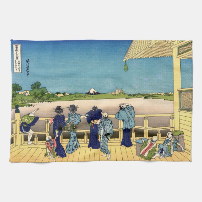 Katsushika Hokusai - Sazai hall, Temple 500 Rakan Kökshandduk (Horisontell)