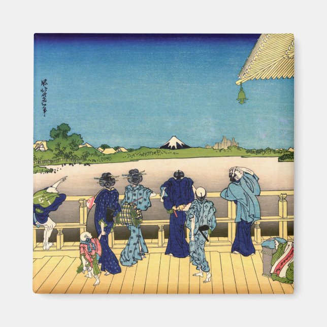 Katsushika Hokusai - Sazai hall, Temple 500 Rakan Magnet (Framsidan)