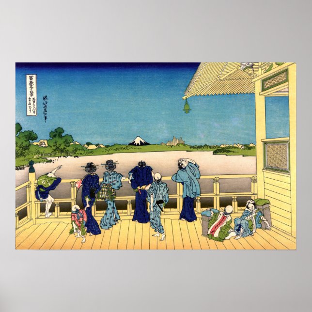 Katsushika Hokusai - Sazai hall, Temple 500 Rakan Poster (Framsidan)