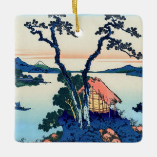 Katsushika Hokusai - Sjö Suwa i provinsen Shinano Julgransprydnad Keramik