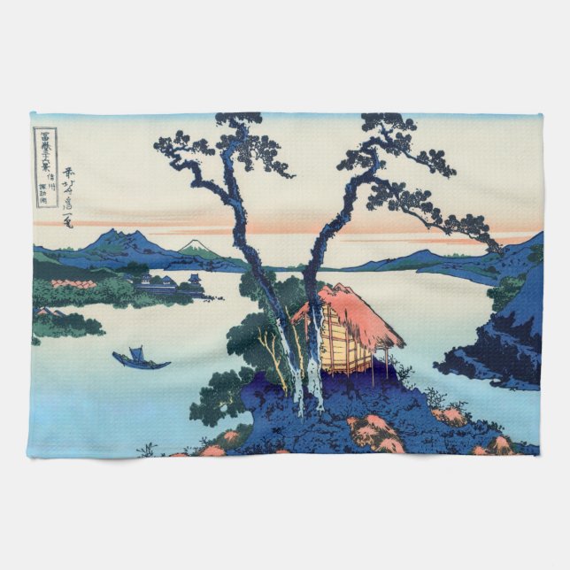Katsushika Hokusai - Sjö Suwa i provinsen Shinano Kökshandduk (Horisontell)