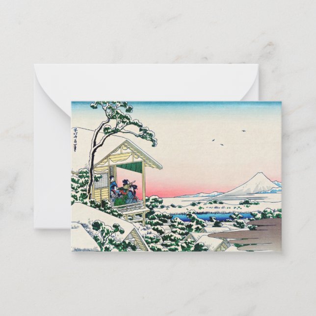 Katsushika Hokusai - Tea house i Koishikawa Anteckningskort (Framsida)