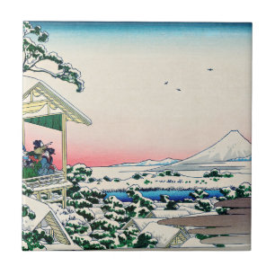 Katsushika Hokusai - Tea house i Koishikawa Kakelplatta