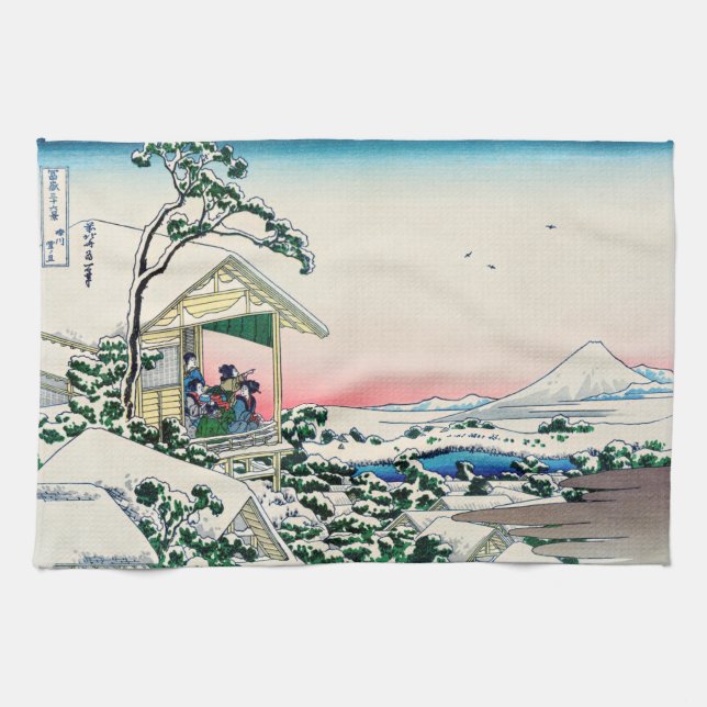 Katsushika Hokusai - Tea house i Koishikawa Kökshandduk (Horisontell)