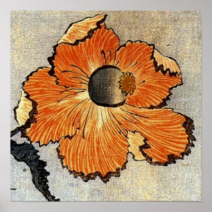 Katsushika Hokusai Ukiyo-e Woodcut Print - Poppies Poster