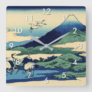 Katsushika Hokusai - Umegawa i Sagamiprovinsen Fyrkantig Klocka