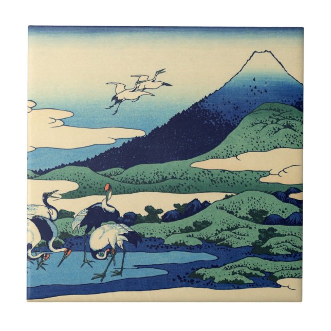 Katsushika Hokusai - Umegawa i Sagamiprovinsen Kakelplatta (Framsidan)